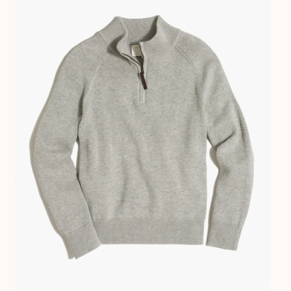 Boys' cotton half-zip pullover sweater